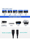 Yazıcı Kablosu Ara Printer Usb Bağlantı Bağlama Kablo Network Lazer Hp Canon Brother Kablosu 5 Metre
