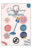 Kablosuz Dikey Süpürge Alan Yer İşareti Levhası, Şarjlı Dikey Süpürge İstasyon Bildirim Pano Tablosu