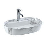 LENA TEZGAHÜSTÜ LAVABO (MERMER BEYAZ) E-2114M1