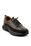 Haki Hakiki Deri Erkek Sneaker E01018240203