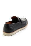 Siyah Hakiki Deri Erkek Loafer Ayakkabı E01054171341
