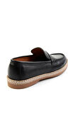 Siyah Hakiki Deri Erkek Espadril E01079709003