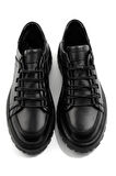 Siyah Hakiki Deri Erkek Casual Ayakkabı E01080218603