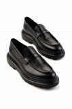 Siyah Leather Erkek Loafer Ayakkabı E01310113240