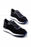 Lacivert Süet Hakiki Deri Erkek Sneaker E01310110402