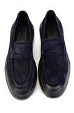 Lacivert Hakiki Deri Erkek Loafer Ayakkabı E01310113202
