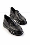 Siyah Leather Erkek Loafer Ayakkabı E01323067043