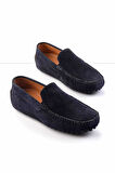 Lacivert Süet Hakiki Deri Erkek Loafer Ayakkabı E01350003502