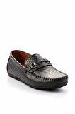 Siyah Yılan Hakiki Deri Erkek Loafer Ayakkabı E01378000407