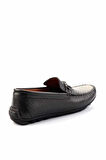 Siyah Yılan Hakiki Deri Erkek Loafer Ayakkabı E01378000407