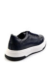 Lacivert Hakiki Deri Erkek Sneaker E01401097940