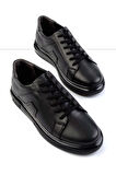 Siyah Leather Erkek Casual Ayakkabı E01439700241