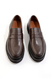 Kahve Hakiki Deri Erkek Loafer Ayakkabı E01547051041
