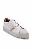 Beyaz Siyah Hakiki Deri Erkek Sneaker E01585200703