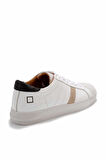 Beyaz Siyah Hakiki Deri Erkek Sneaker E01585200703