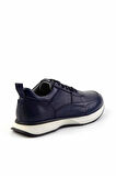 Lacivert Hakiki Deri Erkek Sneaker E01585748540