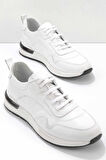 Beyaz Hakiki Deri Erkek Sneaker E01629995703