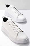 Beyaz Hakiki Deri Erkek Sneaker E01759021603