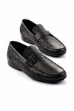 Siyah Baskılı Hakiki Deri Erkek Loafer Ayakkabı E01757267403