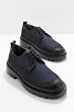 Lacivert Leather Erkek Oxford Ayakkabı E01798101801