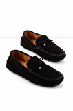 Siyah Süet Hakiki Deri Erkek Loafer Ayakkabı E01902000202