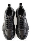 Siyah Hakiki Deri Erkek Sneaker E01958179203