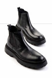 Siyah Leather Erkek Bot & Bootie E02011026640