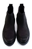 Siyah Hakiki Deri Erkek Bot & Bootie E02054070601