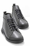 Gri Hakiki Deri Erkek Bot & Bootie E02107090103