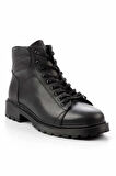 Siyah Hakiki Deri Erkek Bot & Bootie E02399201503