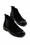Siyah Süet Hakiki Deri Erkek Bot & Bootie E02442055002