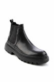 Siyah Hakiki Deri Erkek Bot & Bootie E02587510803