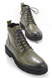 Yeşil Hakiki Deri Erkek Bot & Bootie E02587508003