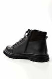 Siyah Antik Hakiki Deri Erkek Bot & Bootie E02863152141