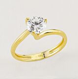 Harem Altın 14 Ayar Altın Tektaş Yüzük E04