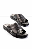 Siyah Leather Erkek Terlik E04433045043