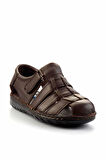 Kahve Hakiki Deri Erkek Sandalet E05437182903