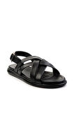 Siyah Leather Erkek Sandalet E05557240243