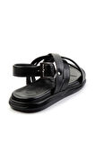 Siyah Leather Erkek Sandalet E05557240243
