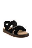 Siyah Leather Erkek Sandalet E05801030602