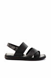 Siyah Leather Erkek Sandalet E05804022043