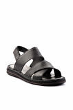 Siyah Leather Erkek Sandalet E05804022043