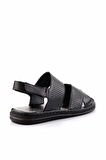 Siyah Leather Erkek Sandalet E05804022043
