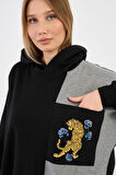 ALEXANDERGARDI OVERSİZE RENK BLOKLU KAPÜŞONLU SWEATSHIRT (E20-152703)
