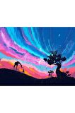 Movas Sanat Savana'da Bir Gece Elmas Mozaik Tablo / Mozaik Puzzle 65 x 50cm E20203741M