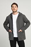 ALEXANDERGARDI KAPÜŞONLU İÇİ ŞARDONLU OVERSİZE HIRKA (E23-607 03)