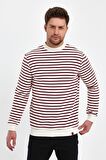 ALEXANDERGARDI BİSİKLET YAKA ÇİZGİLİ SWEATSHİRT(E23-761A-ERK)