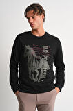ALEXANDERGARDI Bisiklet Yaka Baskılı Sweatshirt