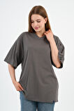 V Yaka Oversize T-shirt (E24-742A-WN)