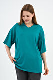V Yaka Oversize T-shirt (E24-742A-WN)